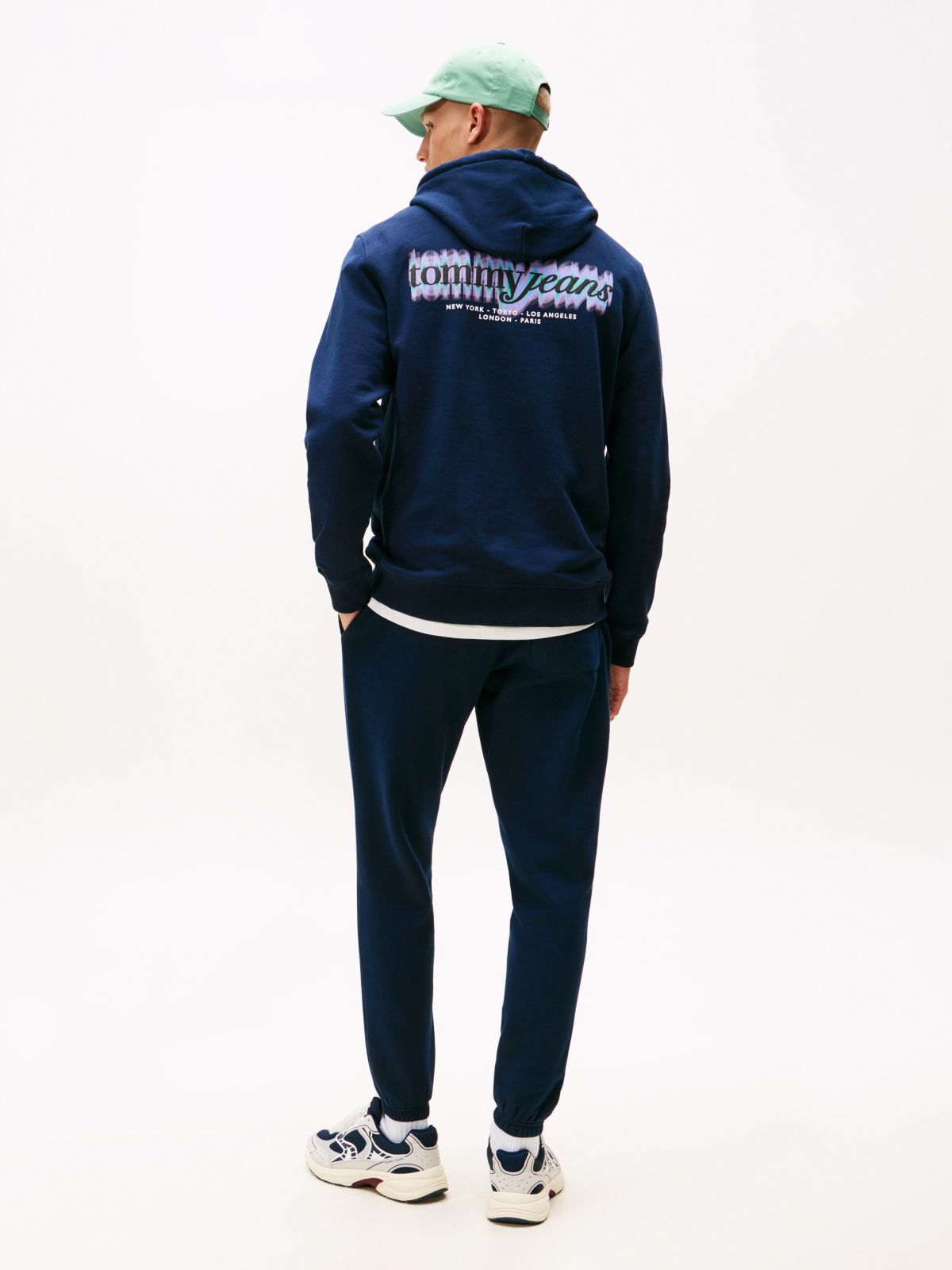 Back Logo Terry Hoody — Blue