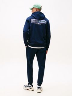 Back Logo Terry Hoody — Blue 4