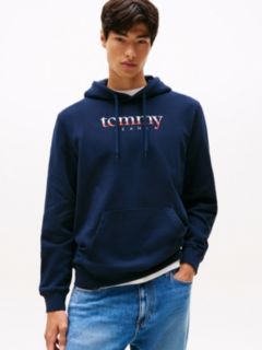Logo Drawstring Terry Hoody — Blue 1