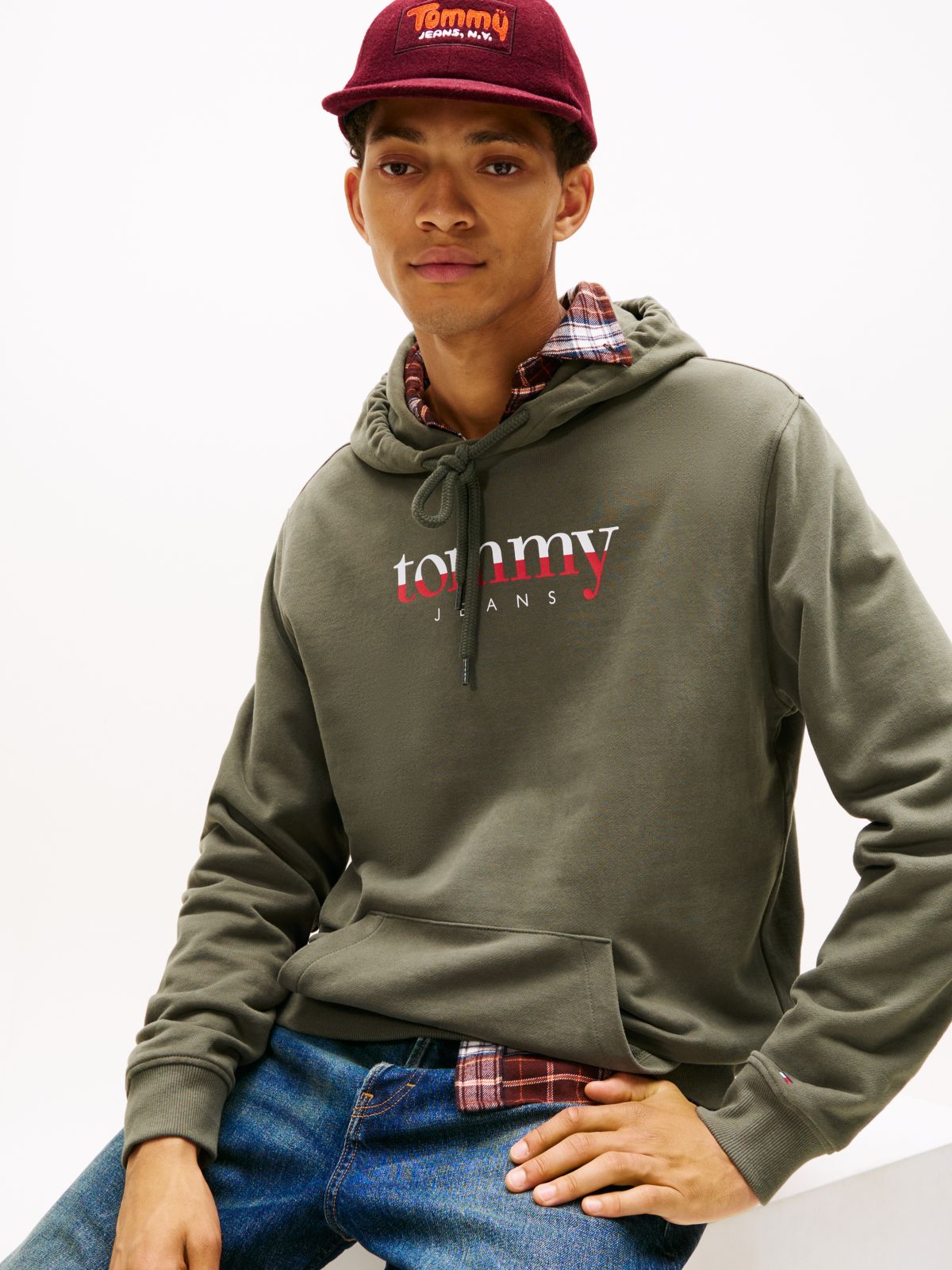 Logo Drawstring Terry Hoody — Green