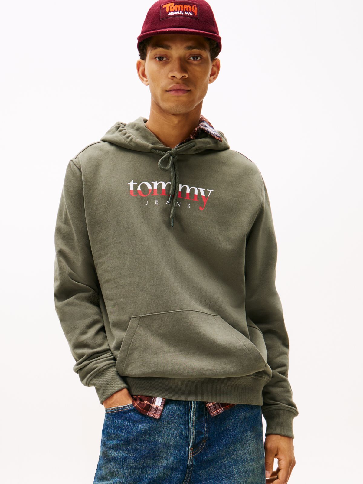 Logo Drawstring Terry Hoody — Green