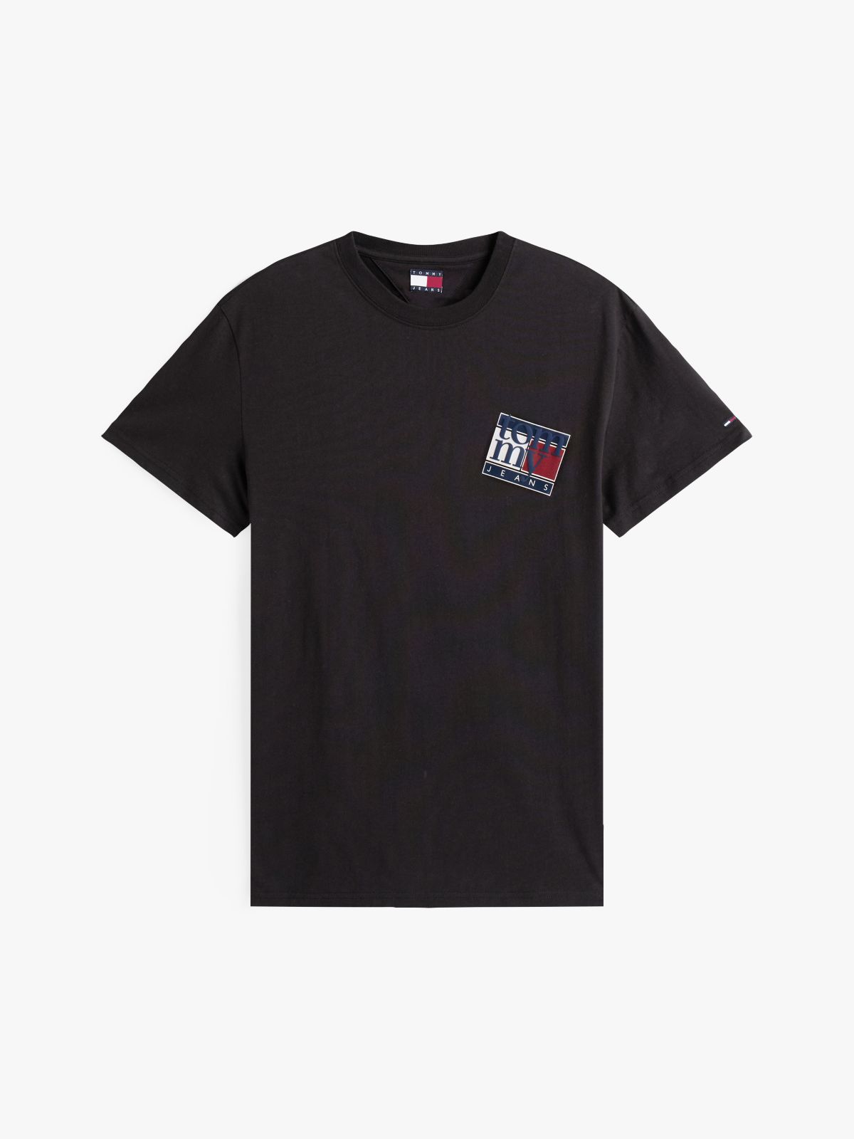 Flag Logo Jersey Crew Neck T-Shirt — Black