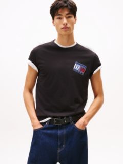 Flag Logo Jersey Crew Neck T-Shirt — Black 1