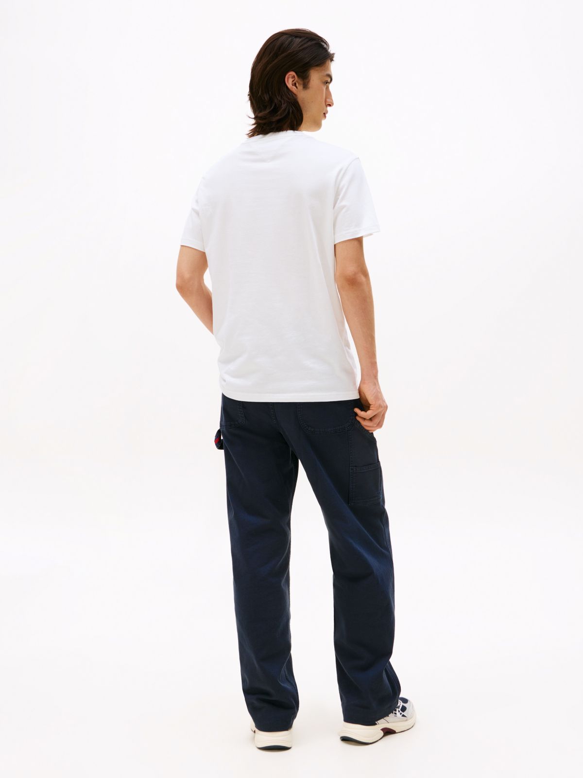Flag Logo Jersey Crew Neck T-Shirt — White