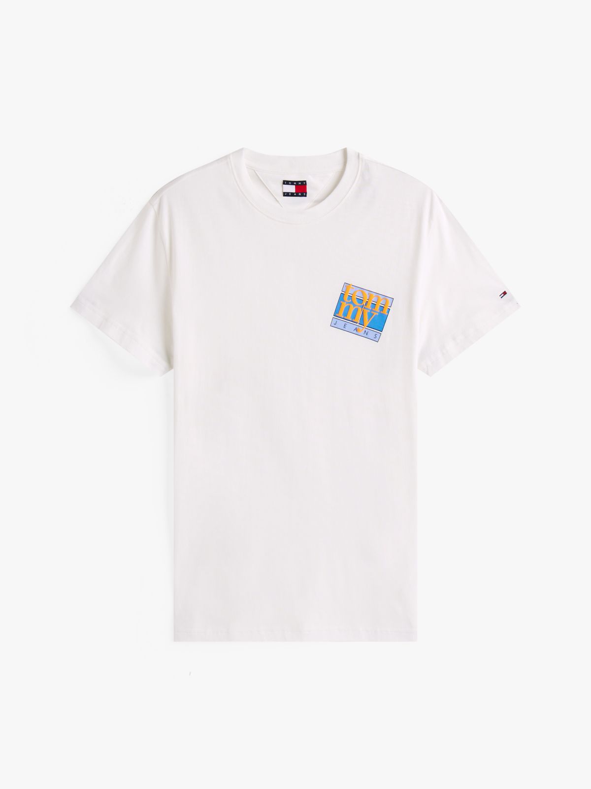 Flag Logo Jersey Crew Neck T-Shirt — White