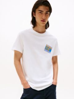 Flag Logo Jersey Crew Neck T-Shirt — White 1