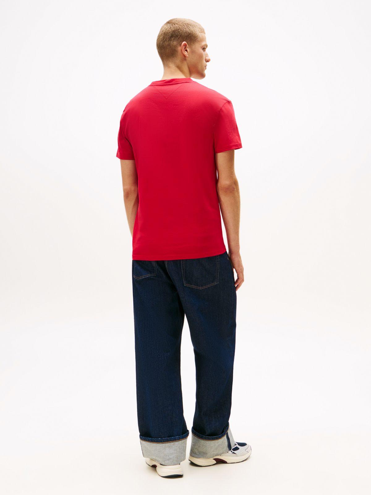 Tonal Logo Knit T-Shirt — Red