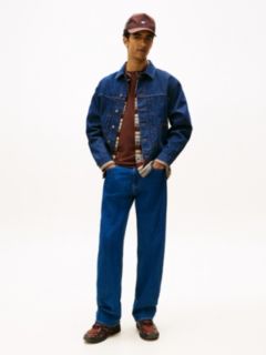 Pleated Denim Trucker Jacket — Blue 3