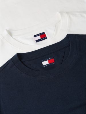 multi 2-pack logo slim jersey t-shirts for men tommy jeans