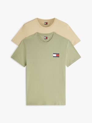 multi 2-pack logo slim jersey t-shirts for men tommy jeans