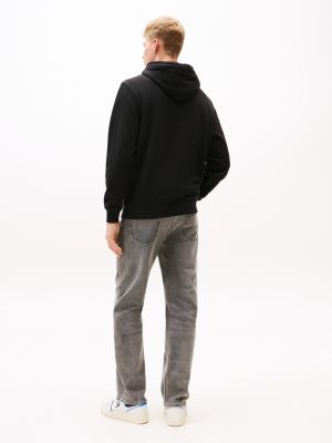 black logo regular hoody for men tommy jeans