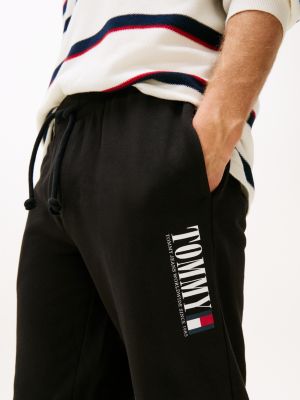 zwart slim jogger met logo voor heren - tommy jeans