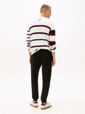 zwart slim jogger met logo voor heren - tommy jeans