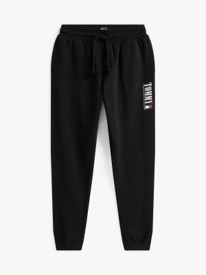 zwart slim jogger met logo voor heren - tommy jeans