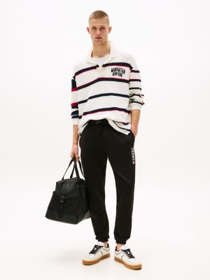 black slim jogger met logo voor heren - tommy jeans