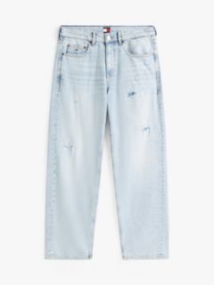 Jaimie Coolmax Distressed Relaxed Straight Leg Jeans — Blue 6