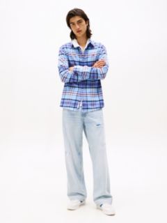 Jaimie Coolmax Distressed Relaxed Straight Leg Jeans — Blue 1