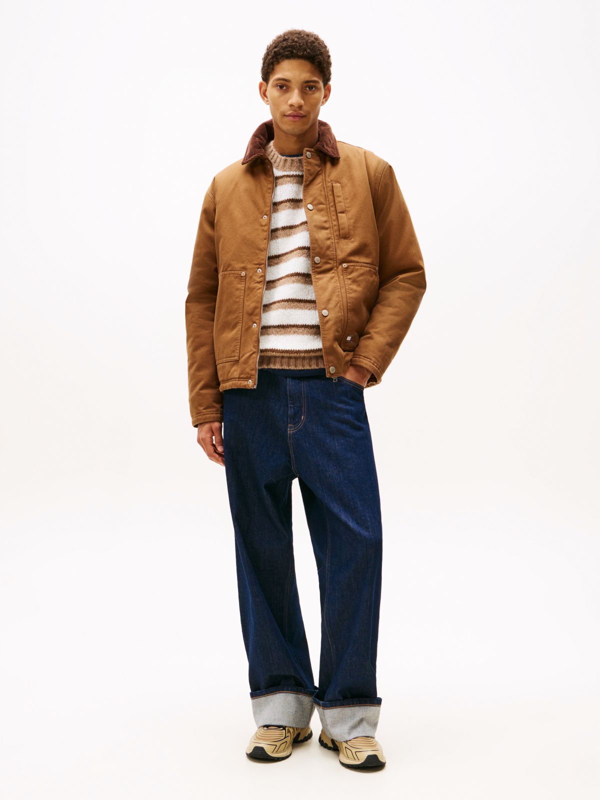 Theo Turn-Up Loose Jeans — Blue