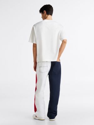 white flag logo jersey t-shirt for men tommy jeans