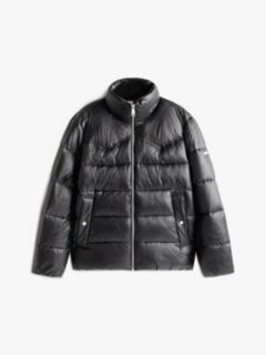 Water Repellent Twill Relaxed Puffer Jacket — Black 5