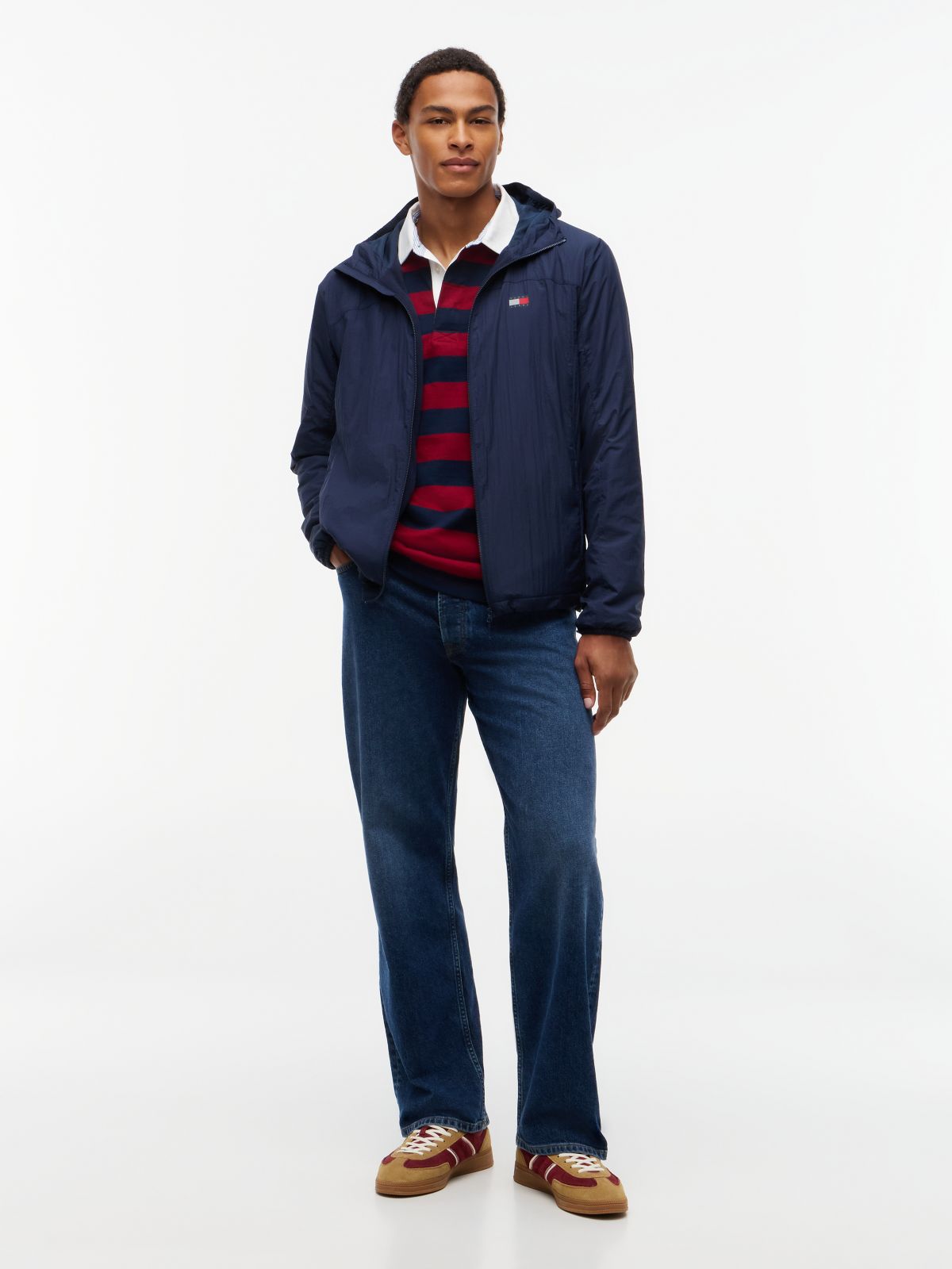 Water Resistant Ripstop Relaxed Chicago Windbreaker — Blue