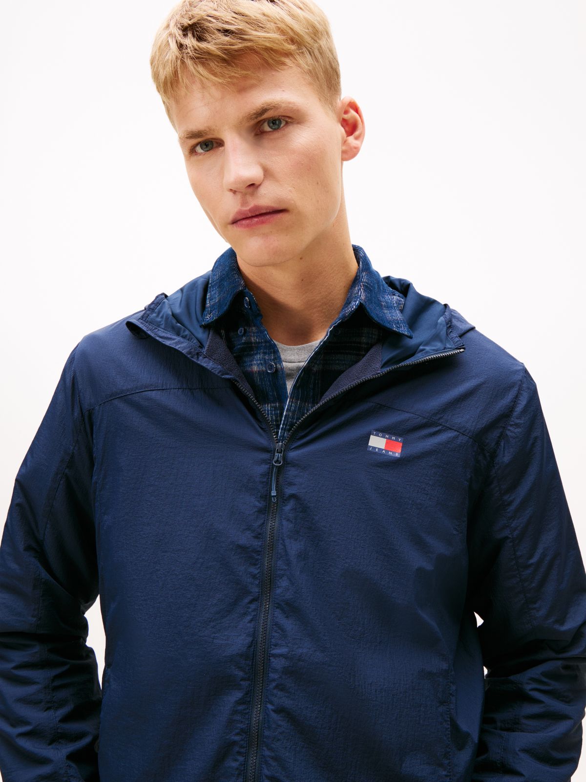 Water Resistant Ripstop Relaxed Chicago Windbreaker — Blue