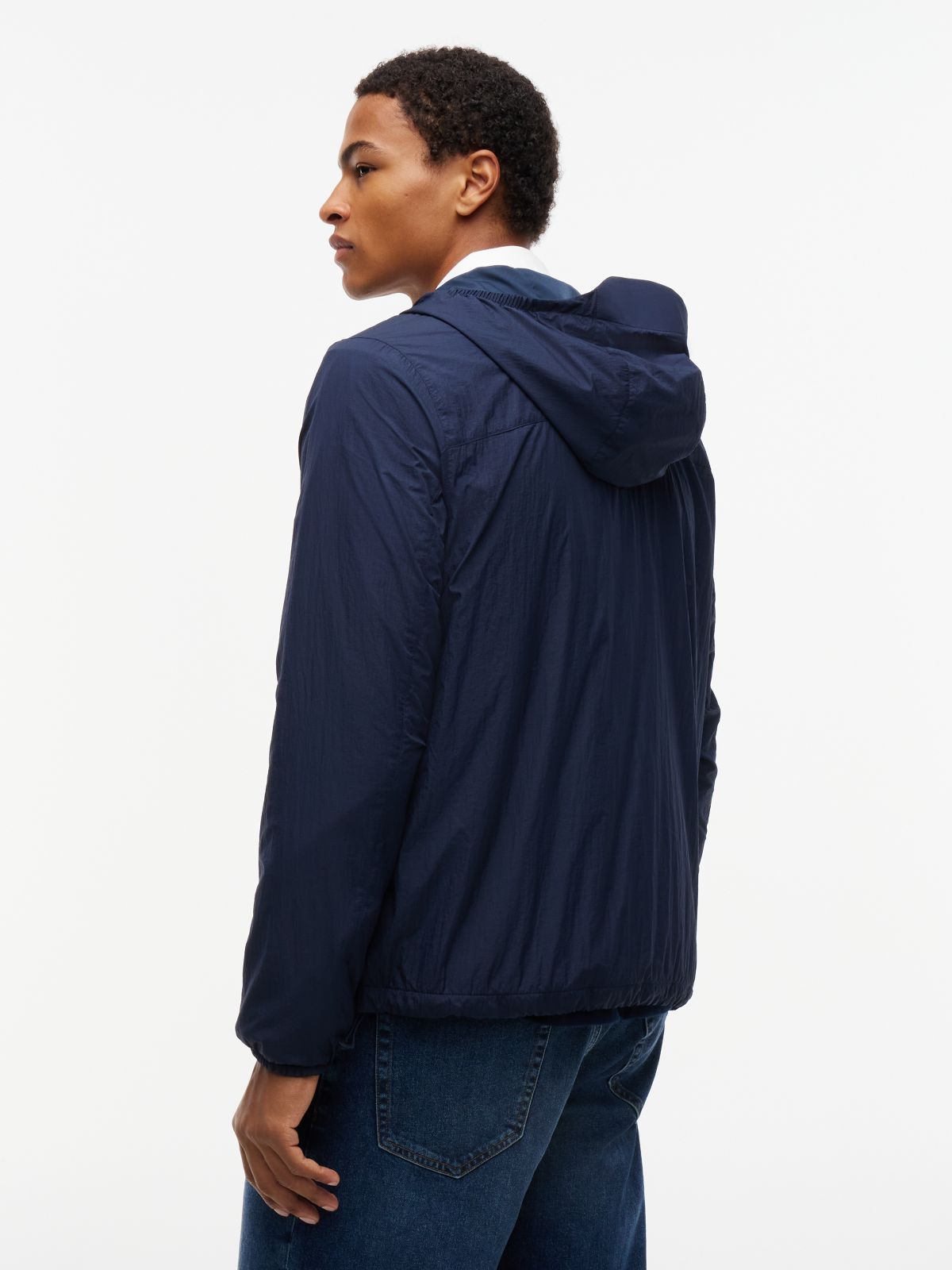 Water Resistant Ripstop Relaxed Chicago Windbreaker — Blue