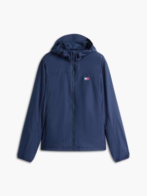 blue water resistant ripstop relaxed chicago windbreaker for men tommy jeans
