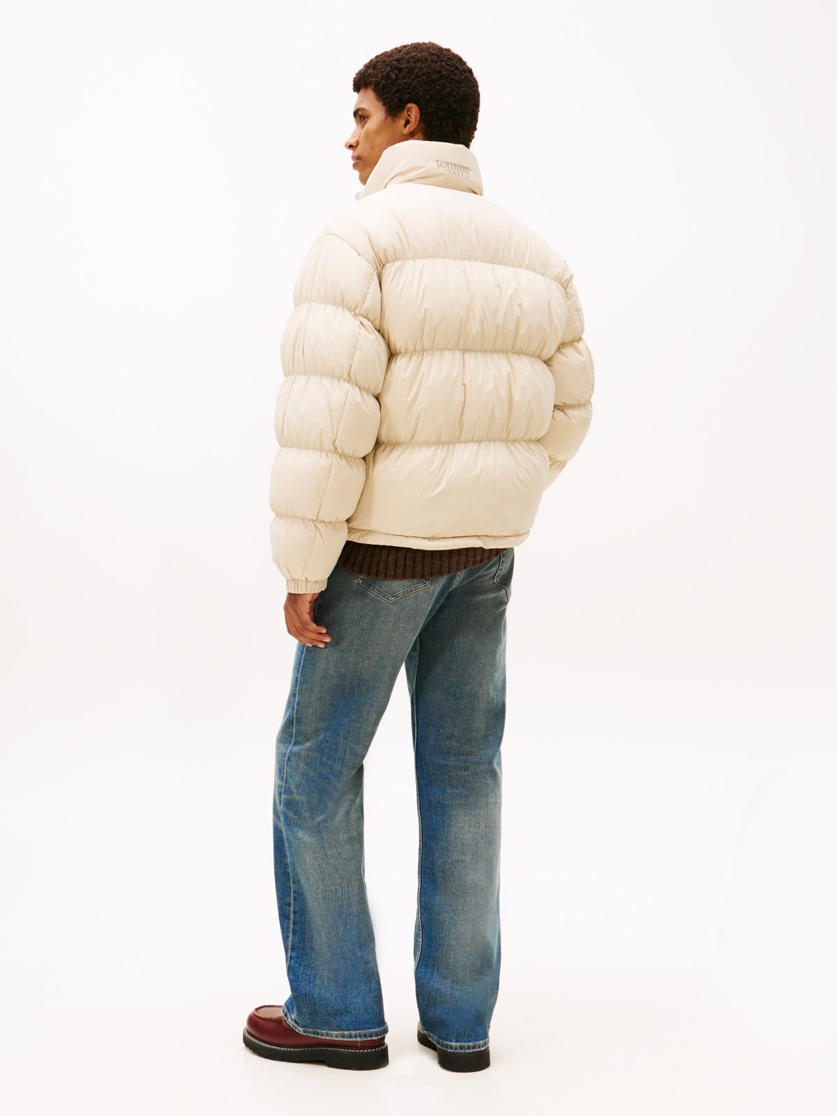 Down Relaxed Alaska Puffer Jacket — Beige