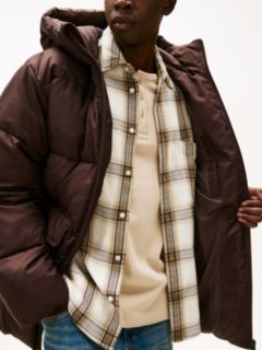 Water Repellent Relaxed Puffer Jacket — Brown 3
