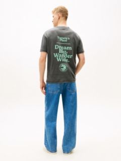 Back Slogan Textured Relaxed T-Shirt — Black 4
