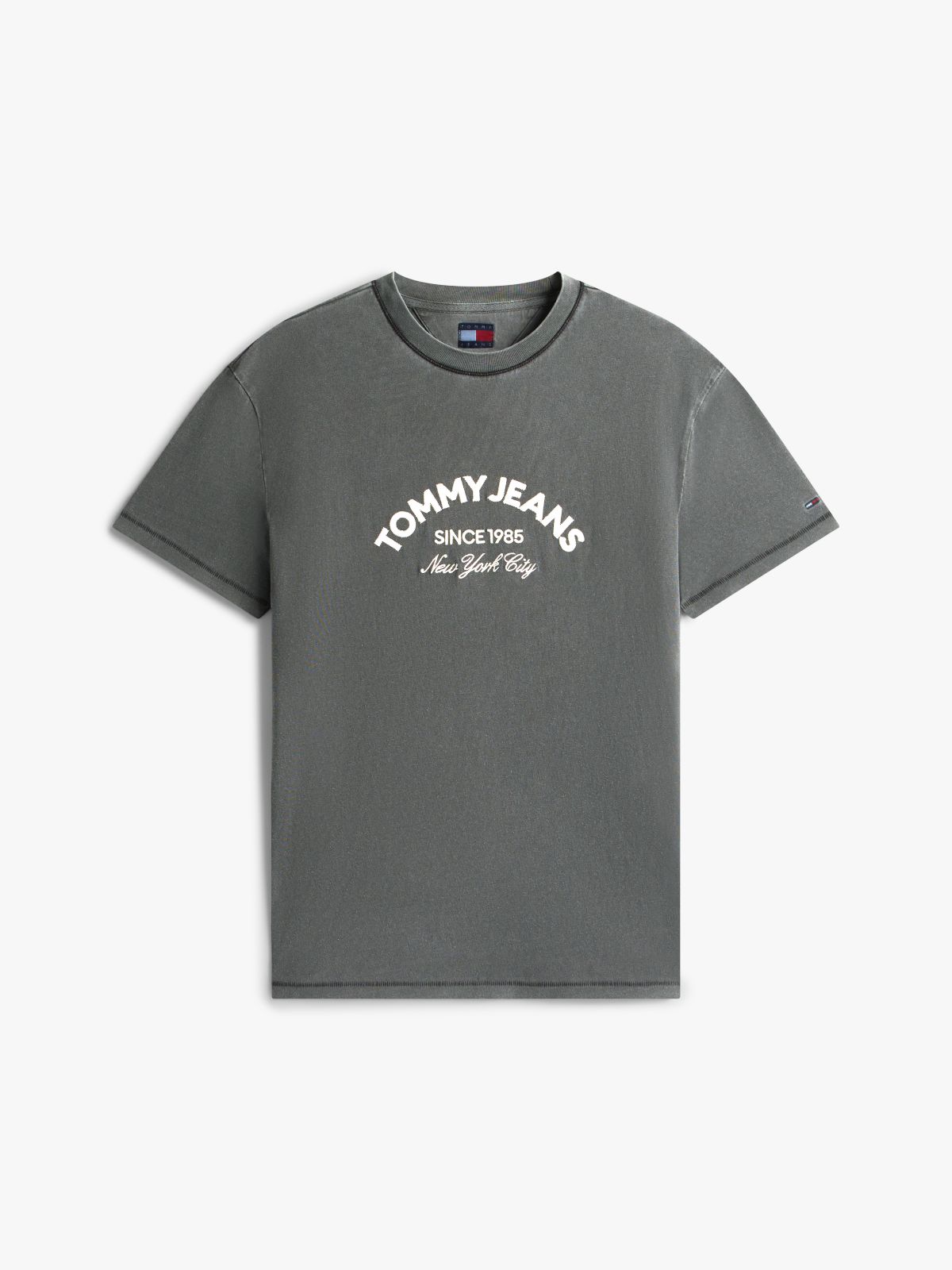 Arch Logo Textured T-Shirt — Black