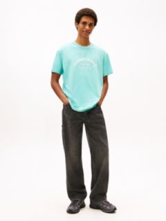 Arch Logo Textured T-Shirt — Blue 3
