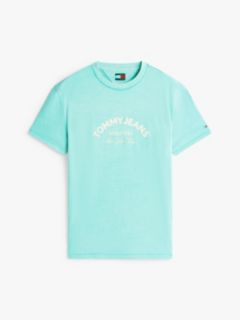 Arch Logo Textured T-Shirt — Blue 5
