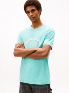 Arch Logo Textured T-Shirt — Blue 1