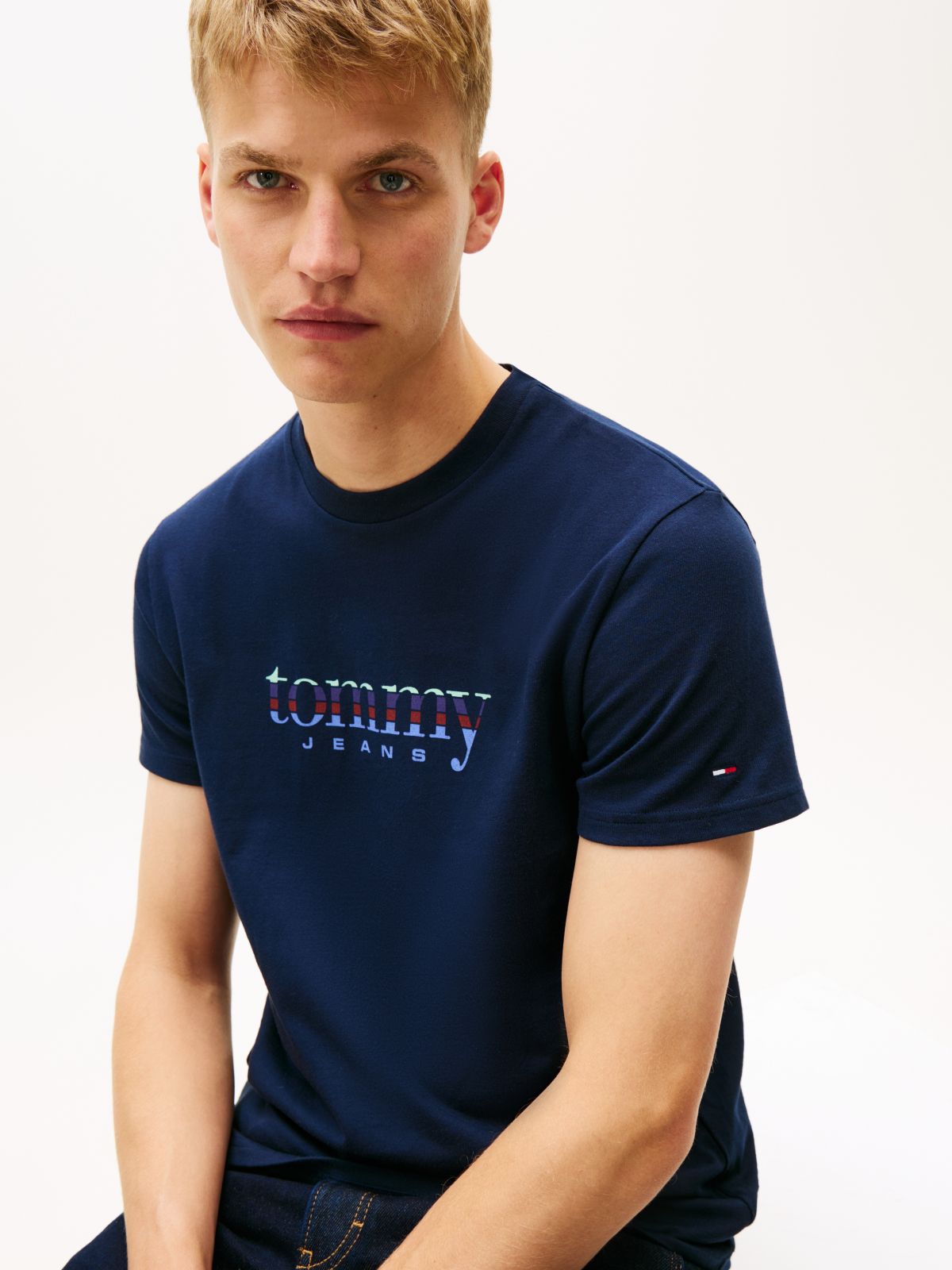 Logo Jersey Slim T-Shirt — Blue