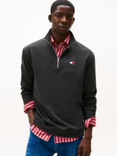 Tommy Badge Quarter-Zip Jumper — Black 1
