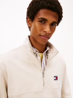 Tommy Badge Quarter-Zip Jumper — White 2
