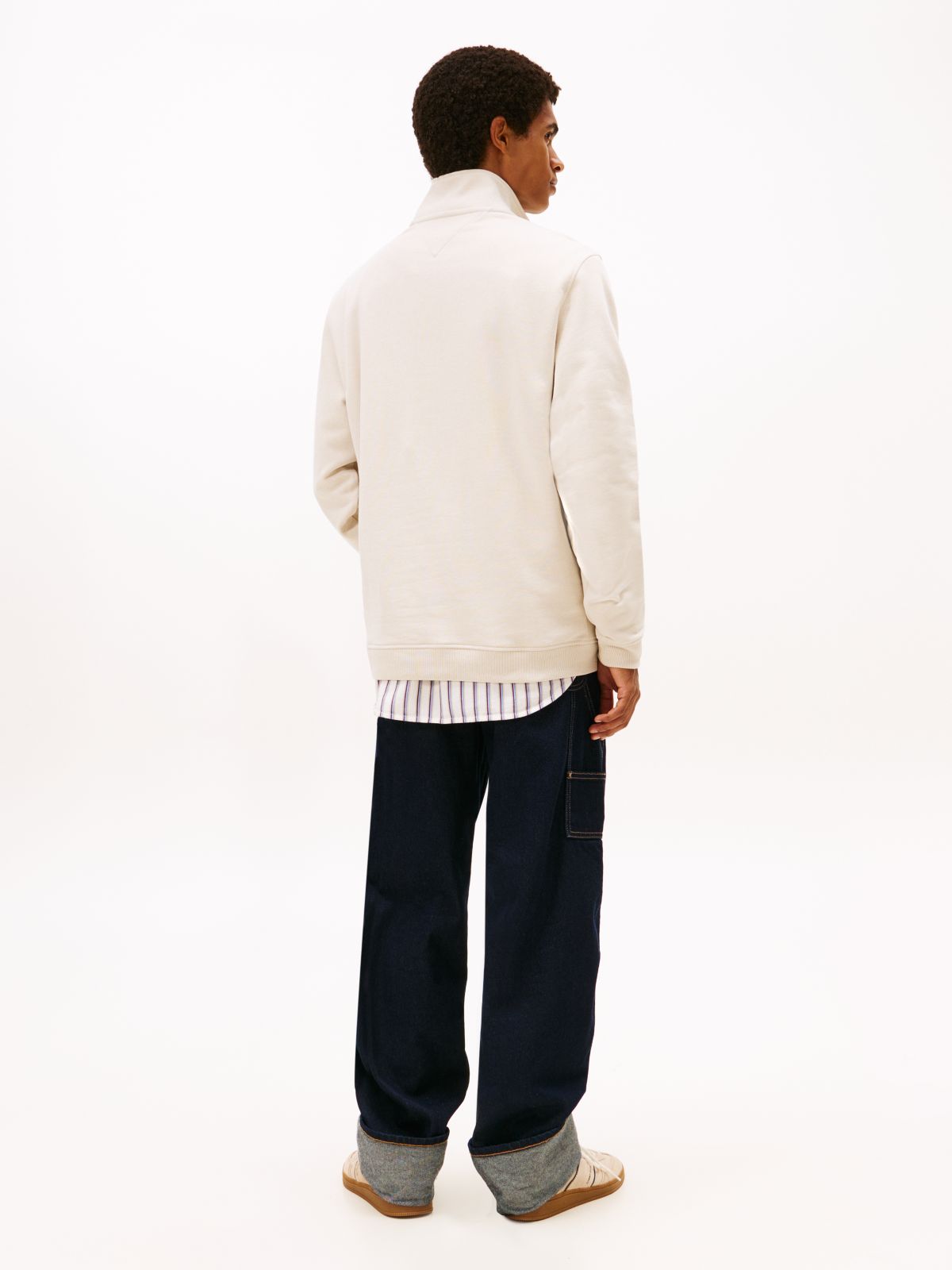 Tommy Badge Quarter-Zip Jumper — White