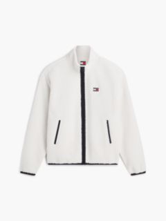 Badge Teddy Relaxed Zip-Thru Sweatshirt — Beige 5