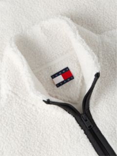 Badge Teddy Relaxed Zip-Thru Sweatshirt — Beige 6