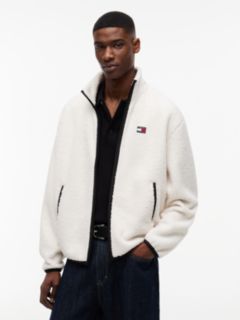 Badge Teddy Relaxed Zip-Thru Sweatshirt — Beige 1
