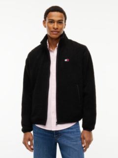 Badge Teddy Relaxed Zip-Thru Sweatshirt — Black 1