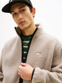Badge Teddy Relaxed Zip-Thru Sweatshirt — Grey 2