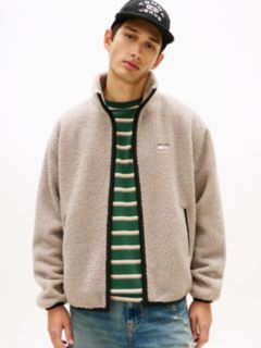 Badge Teddy Relaxed Zip-Thru Sweatshirt — Grey 1