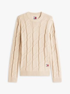 Tommy Badge Chunky Cable Knit Jumper — Beige 5
