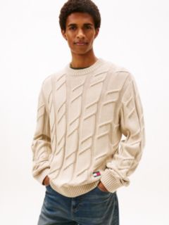 Tommy Badge Chunky Cable Knit Jumper — Beige 1