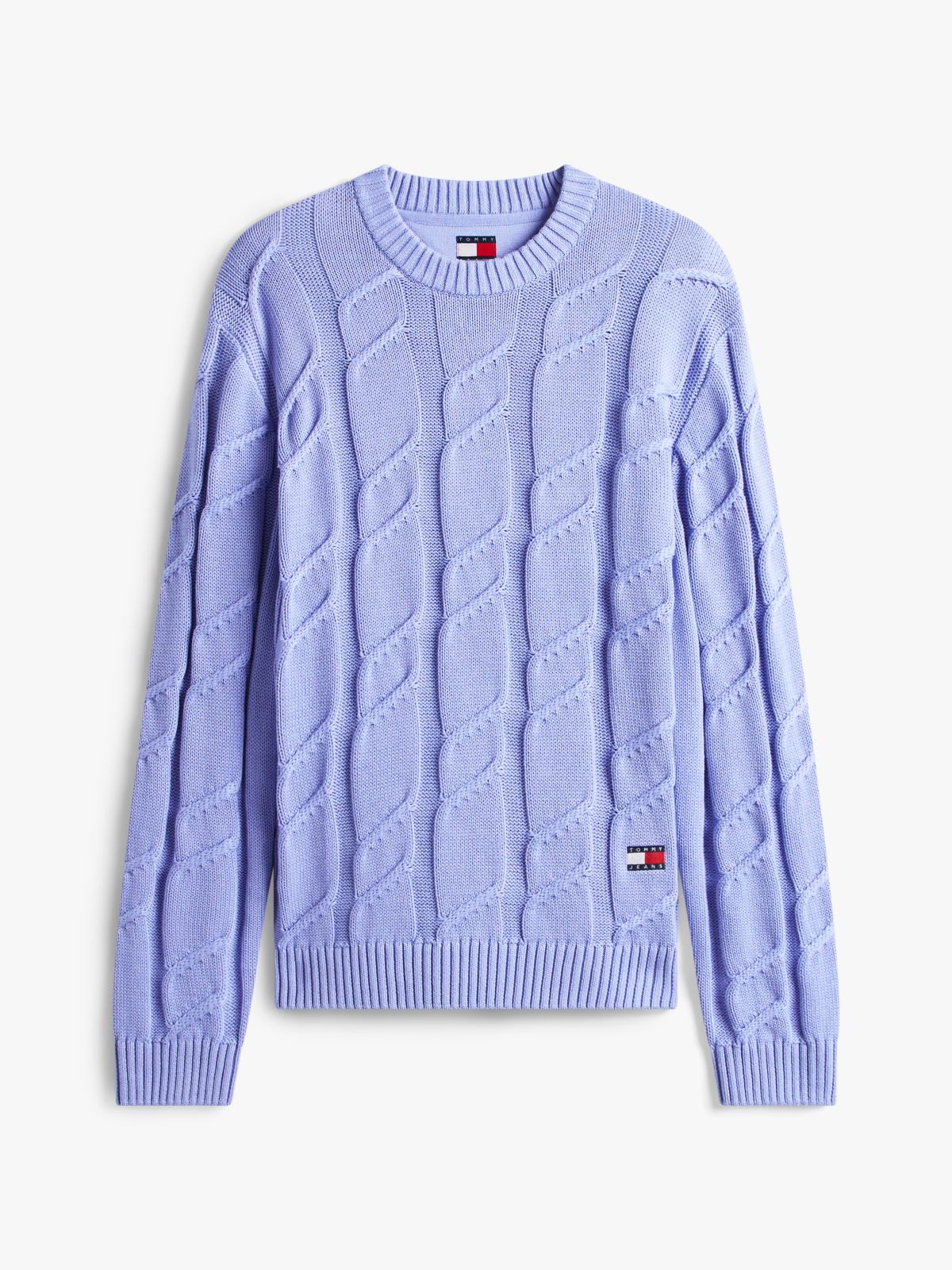 Tommy Badge Chunky Cable Knit Jumper — Blue