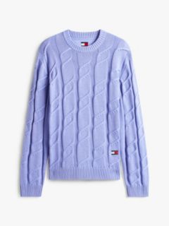 Tommy Badge Chunky Cable Knit Jumper — Blue 5