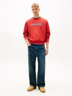 90s Logo Appliqué Fleece Sweatshirt — Red 3